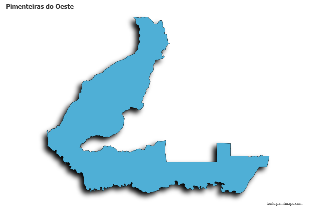 Mapa de Pimenteiras do Oeste con efecto de sombra 3D