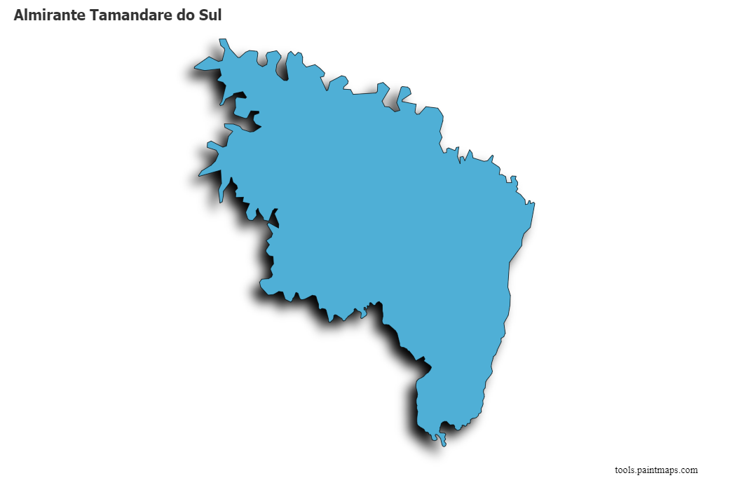 Almirante Tamandare do Sul map with 3d shadow effect