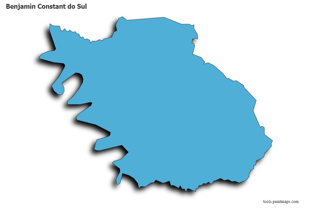 Benjamin Constant do Sul map with 3d shadow effect