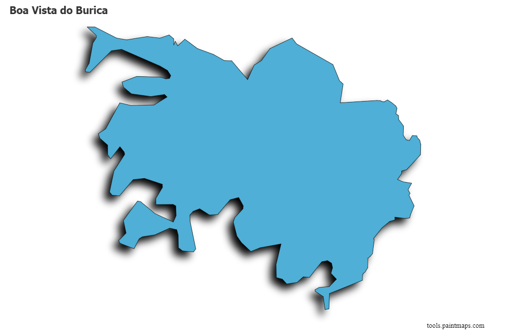 3D gölge efektli Boa Vista do Burica haritası