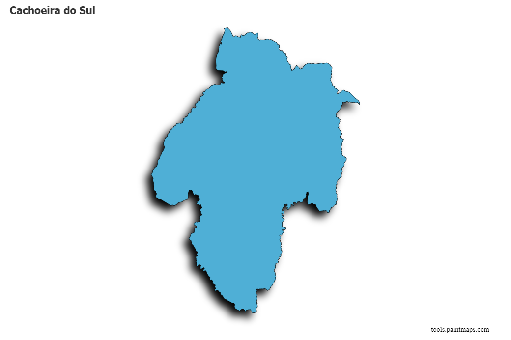 Mapa de Cachoeira do Sul con efecto de sombra 3D