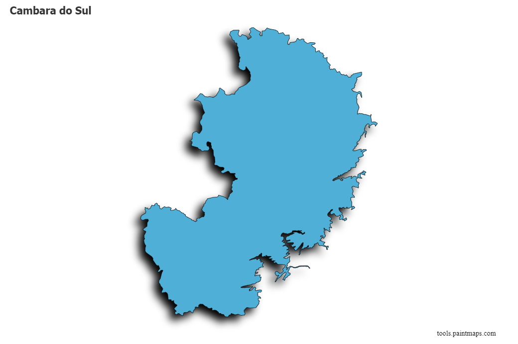 Mapa de Cambara do Sul con efecto de sombra 3D