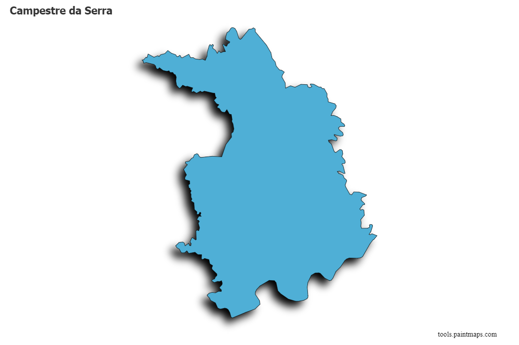 Mapa de Campestre da Serra con efecto de sombra 3D