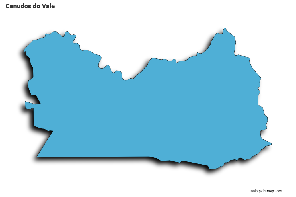 Canudos do Vale map with 3d shadow effect