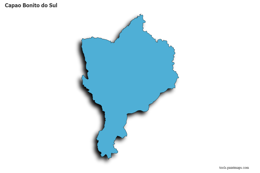 Capao Bonito do Sul map with 3d shadow effect