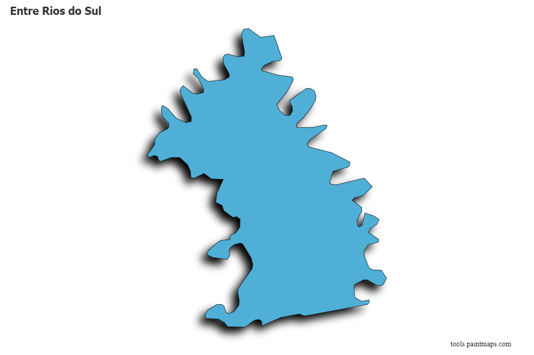 Mapa de Entre Rios do Sul con efecto de sombra 3D