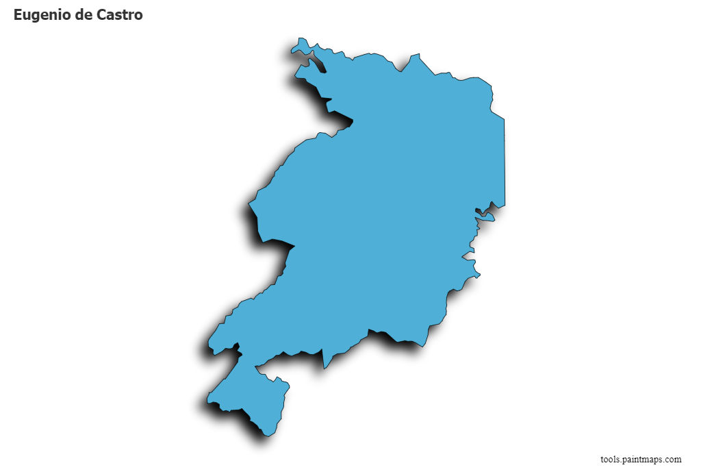 Mapa de Eugenio de Castro con efecto de sombra 3D