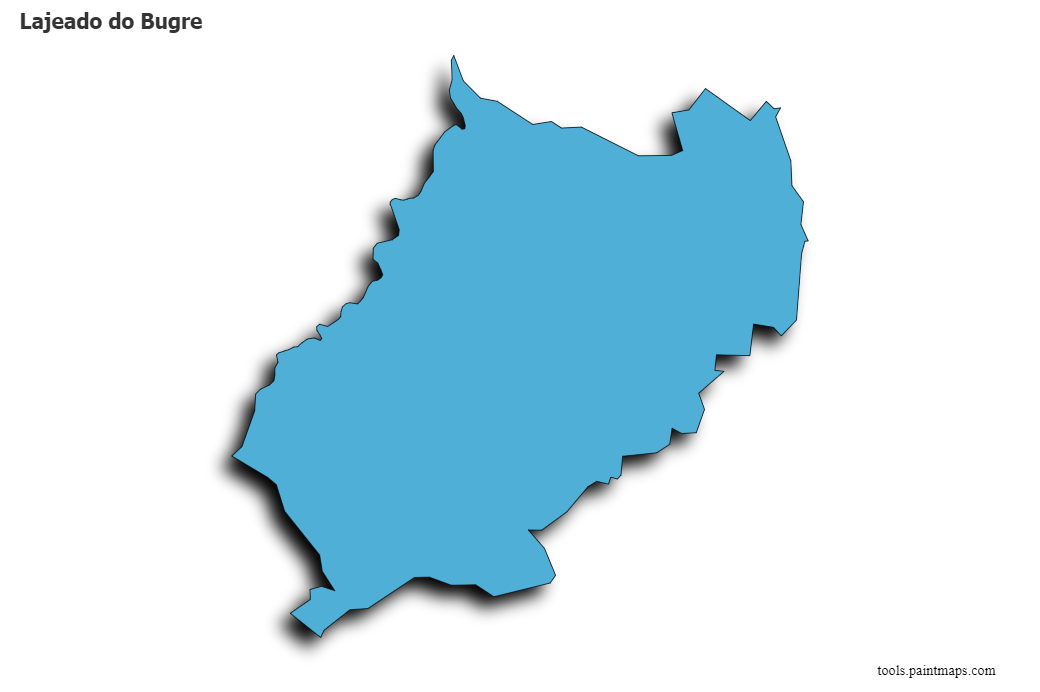 3D gölge efektli Lajeado do Bugre haritası