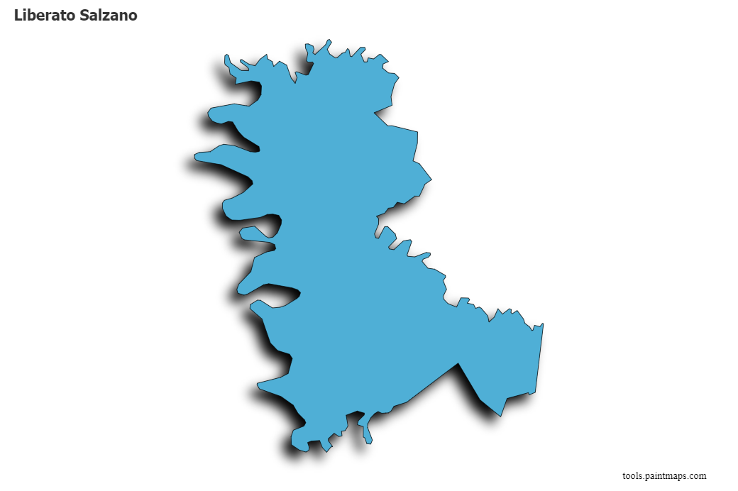 Mapa de Liberato Salzano con efecto de sombra 3D