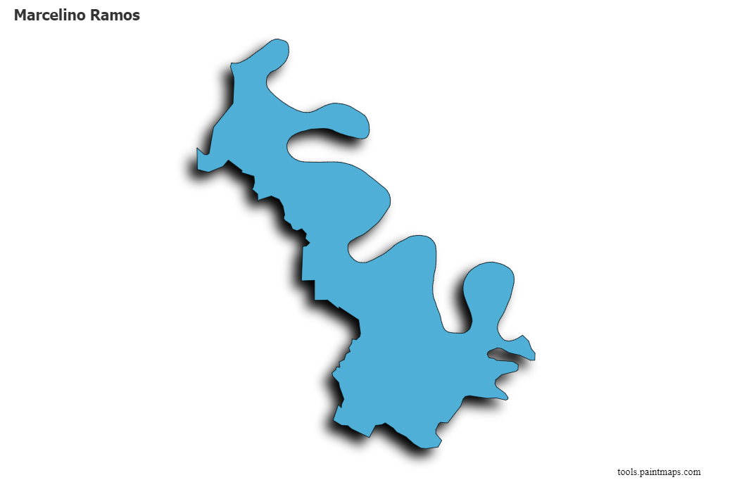 Mapa de Marcelino Ramos con efecto de sombra 3D