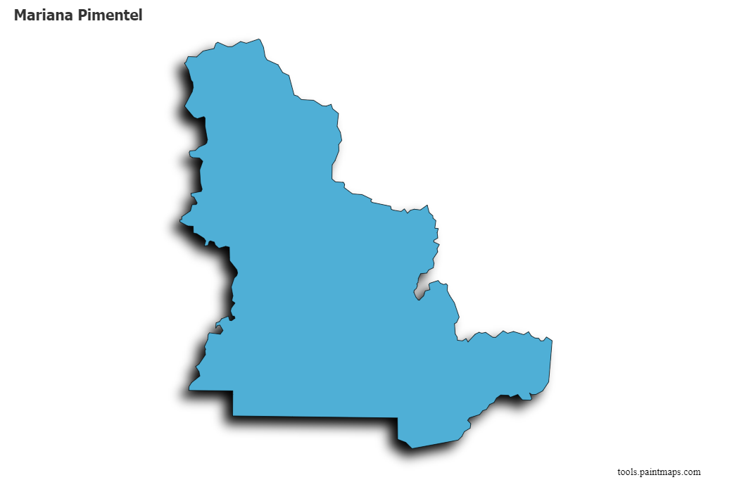 Mapa de Mariana Pimentel con efecto de sombra 3D