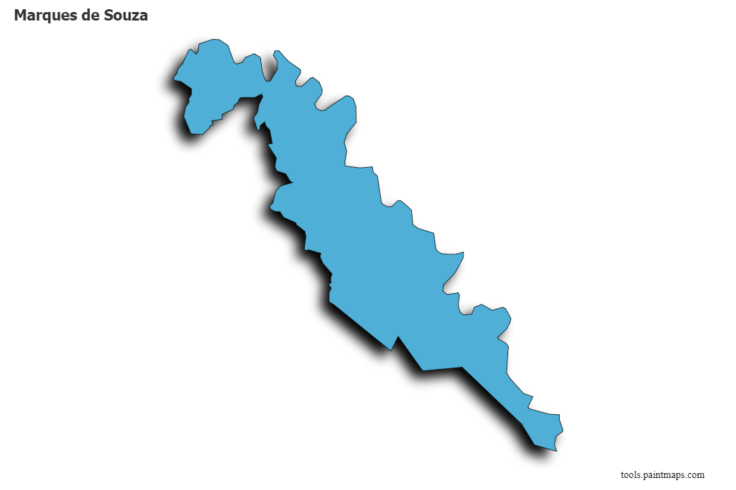 Mapa de Marques de Souza con efecto de sombra 3D
