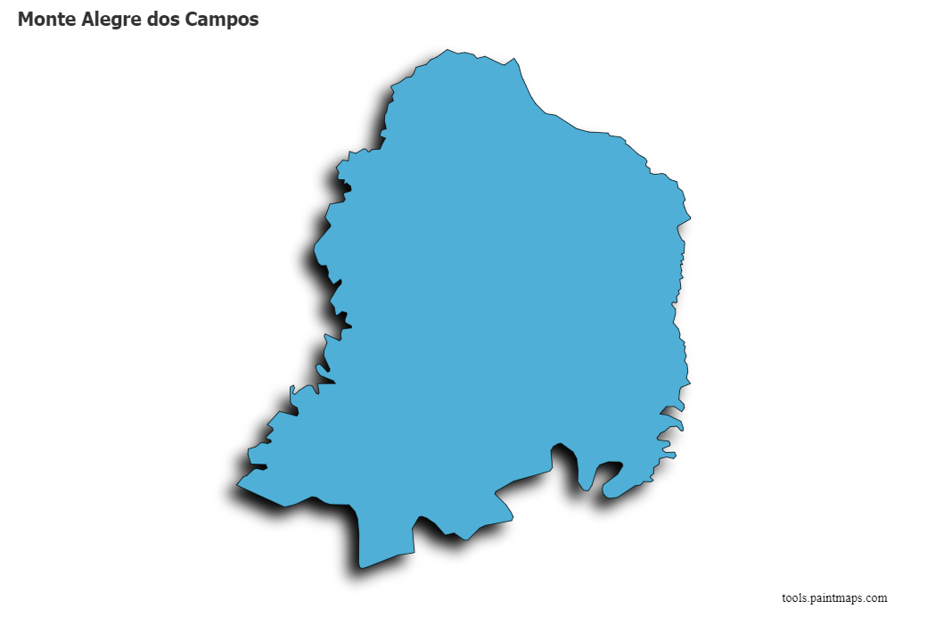 Monte Alegre dos Campos map with 3d shadow effect