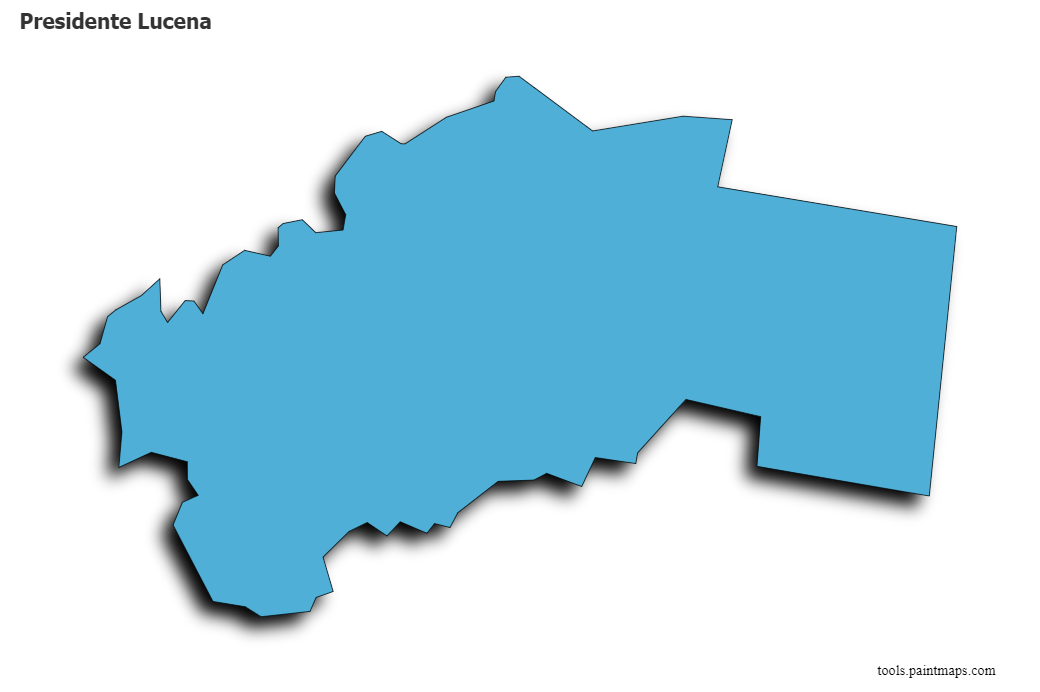 Presidente Lucena map with 3d shadow effect