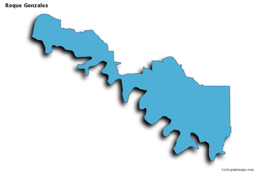 Mapa de Roque Gonzales con efecto de sombra 3D