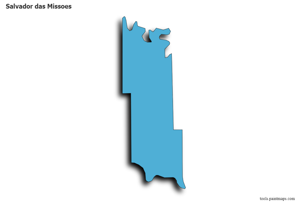 Mapa de Salvador das Missoes con efecto de sombra 3D