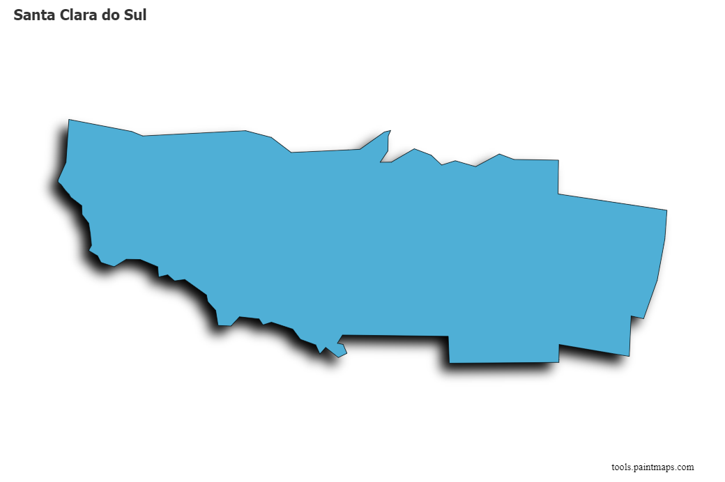 3D gölge efektli Santa Clara do Sul haritası