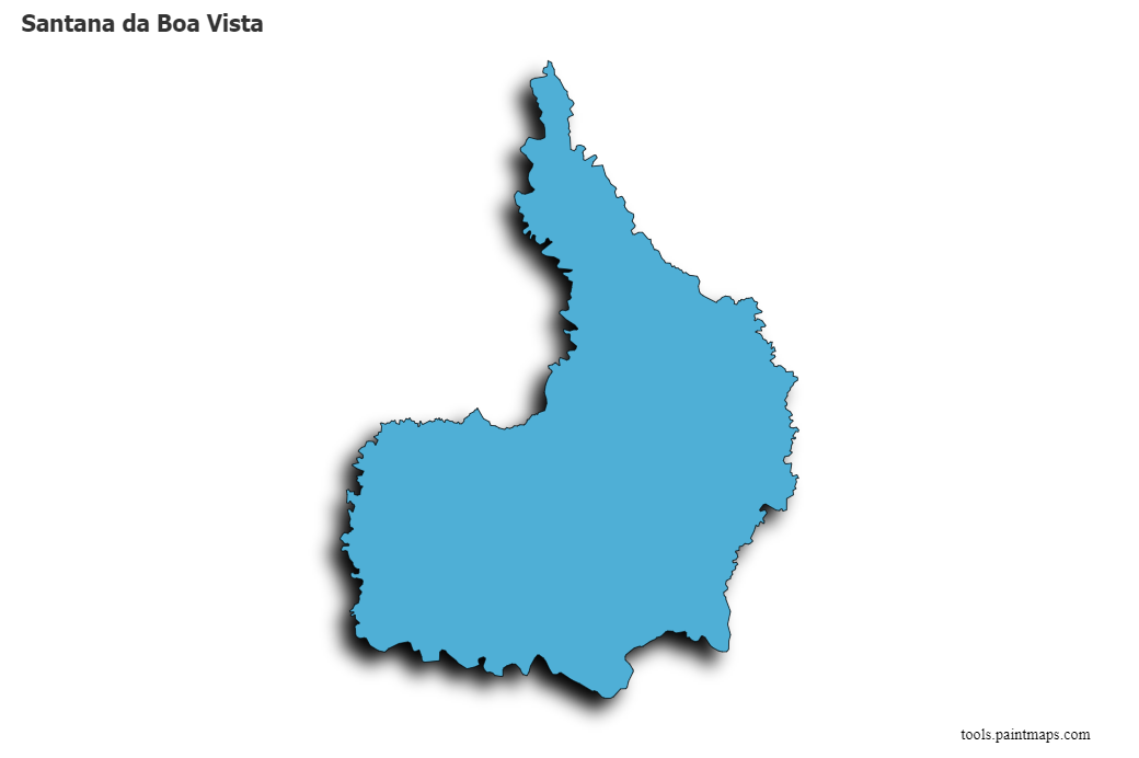 Mapa de Santana da Boa Vista con efecto de sombra 3D