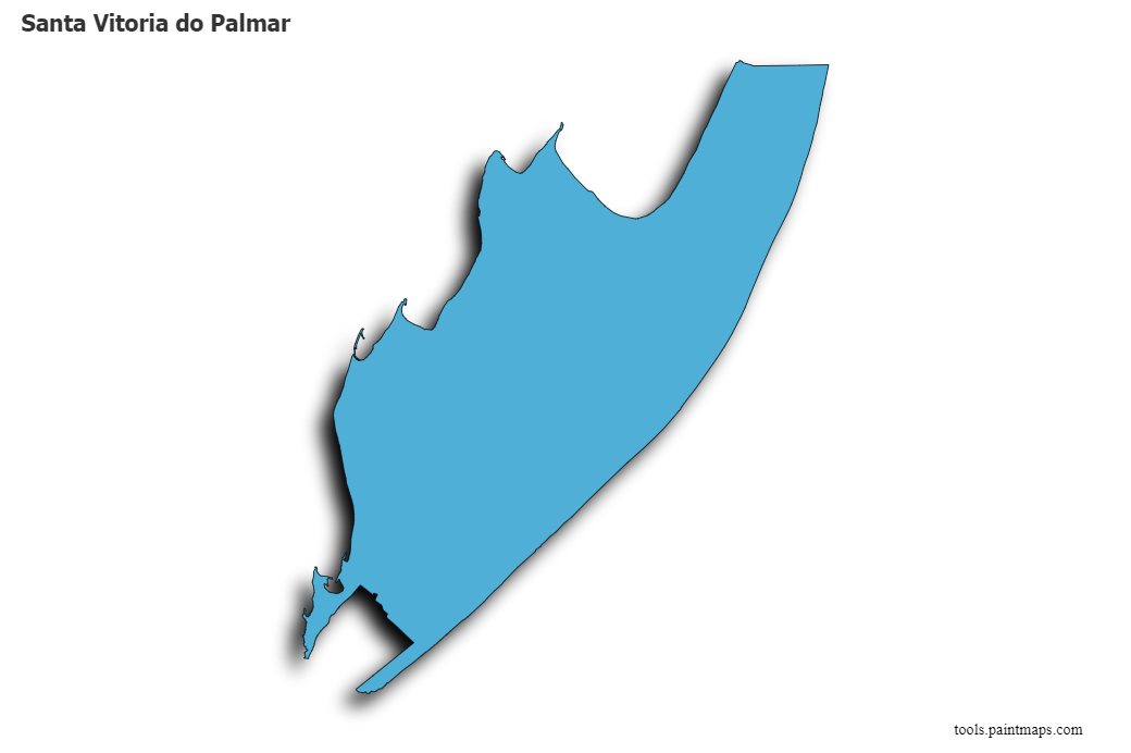 Mapa de Santa Vitoria do Palmar con efecto de sombra 3D