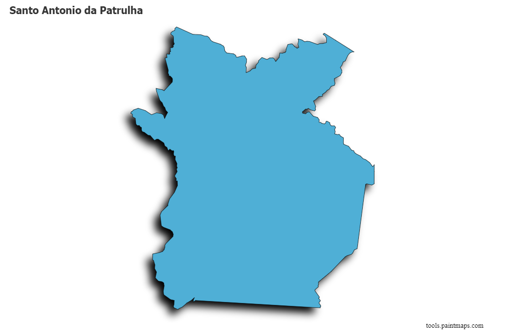 Santo Antonio da Patrulha map with 3d shadow effect