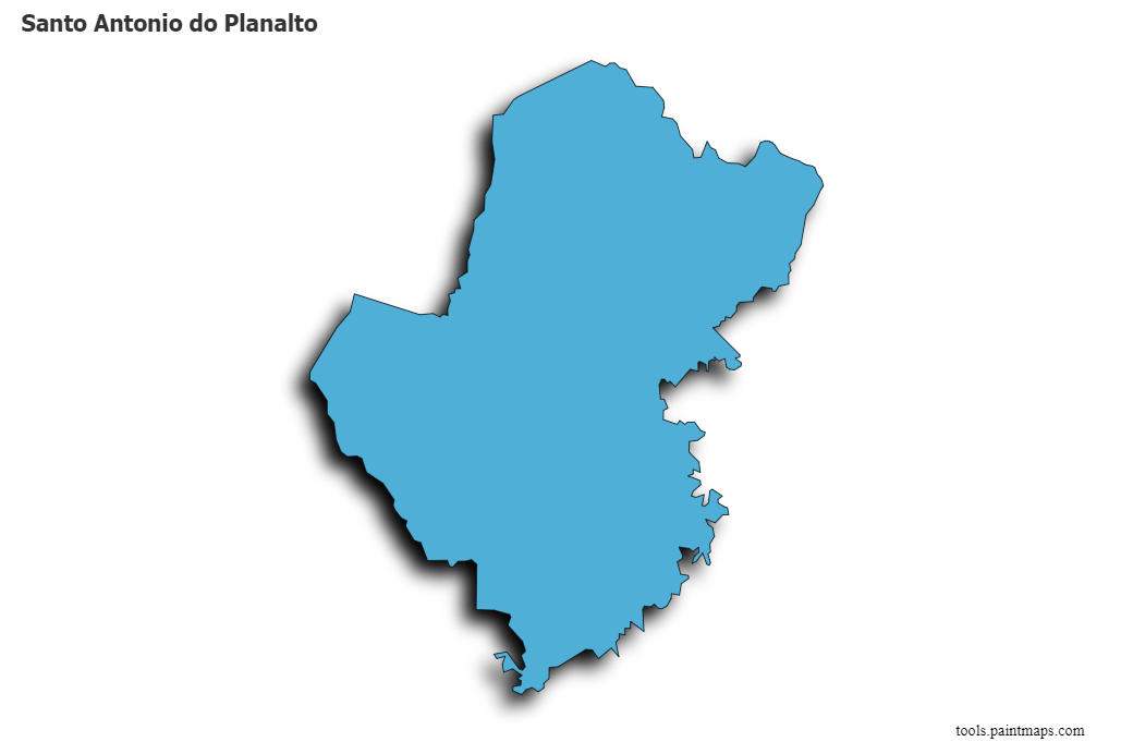 Santo Antonio do Planalto map with 3d shadow effect