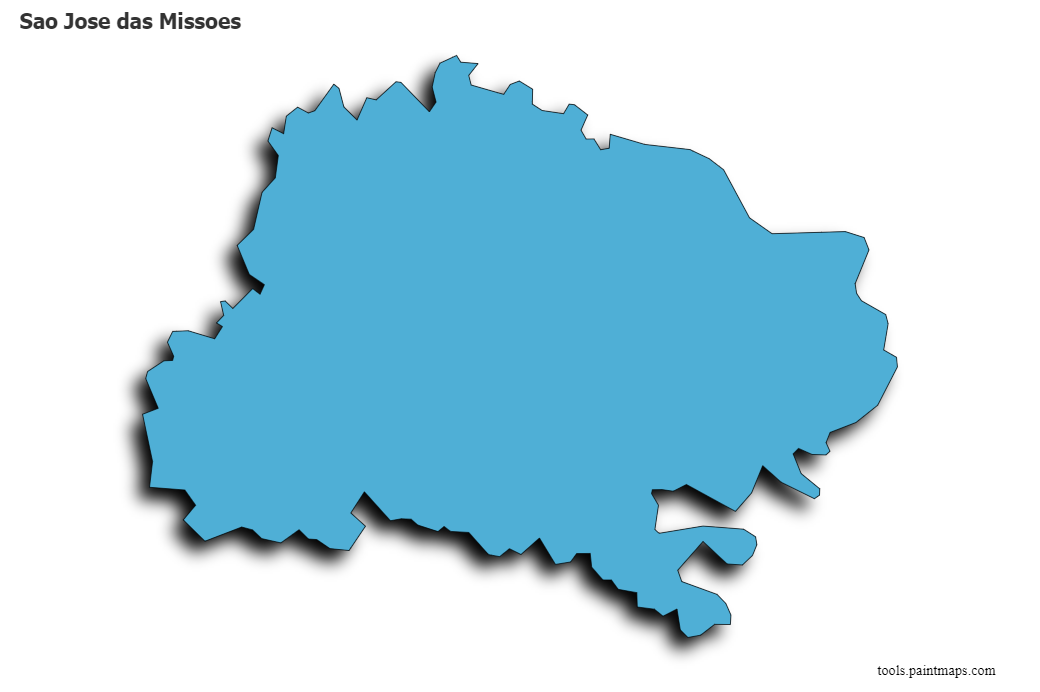 3D gölge efektli Sao Jose das Missoes haritası