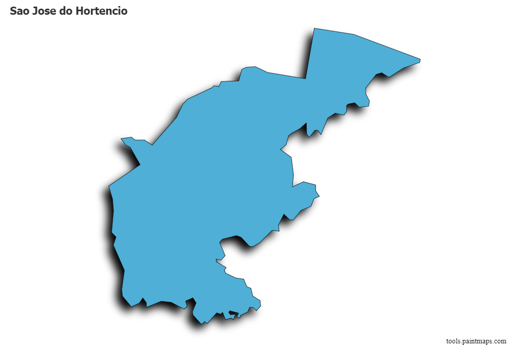 Mapa de Sao Jose do Hortencio con efecto de sombra 3D