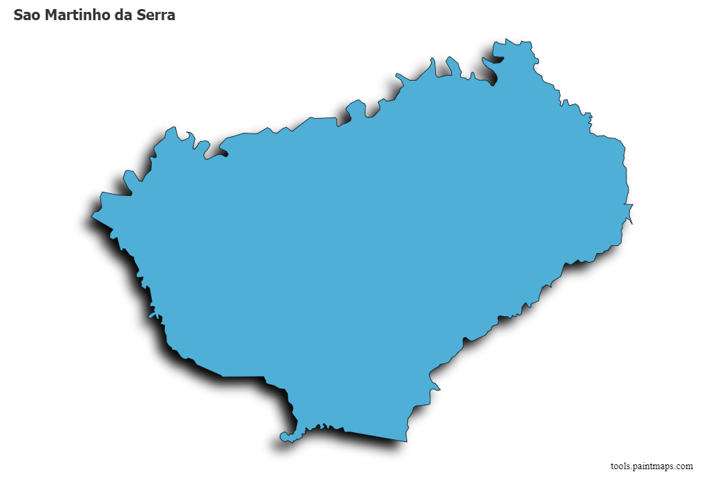 Mapa de Sao Martinho da Serra con efecto de sombra 3D