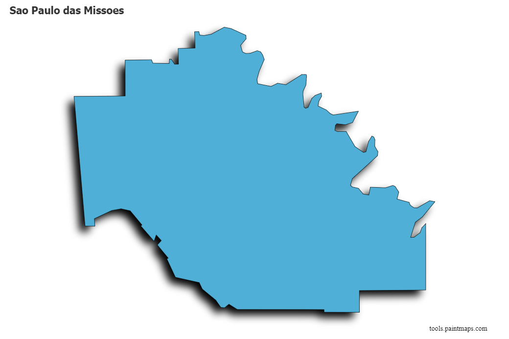 3D gölge efektli Sao Paulo das Missoes haritası