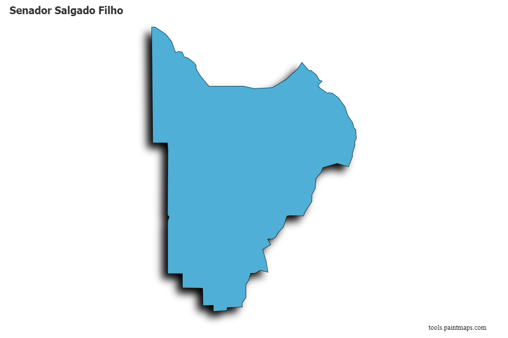 Mapa de Senador Salgado Filho con efecto de sombra 3D