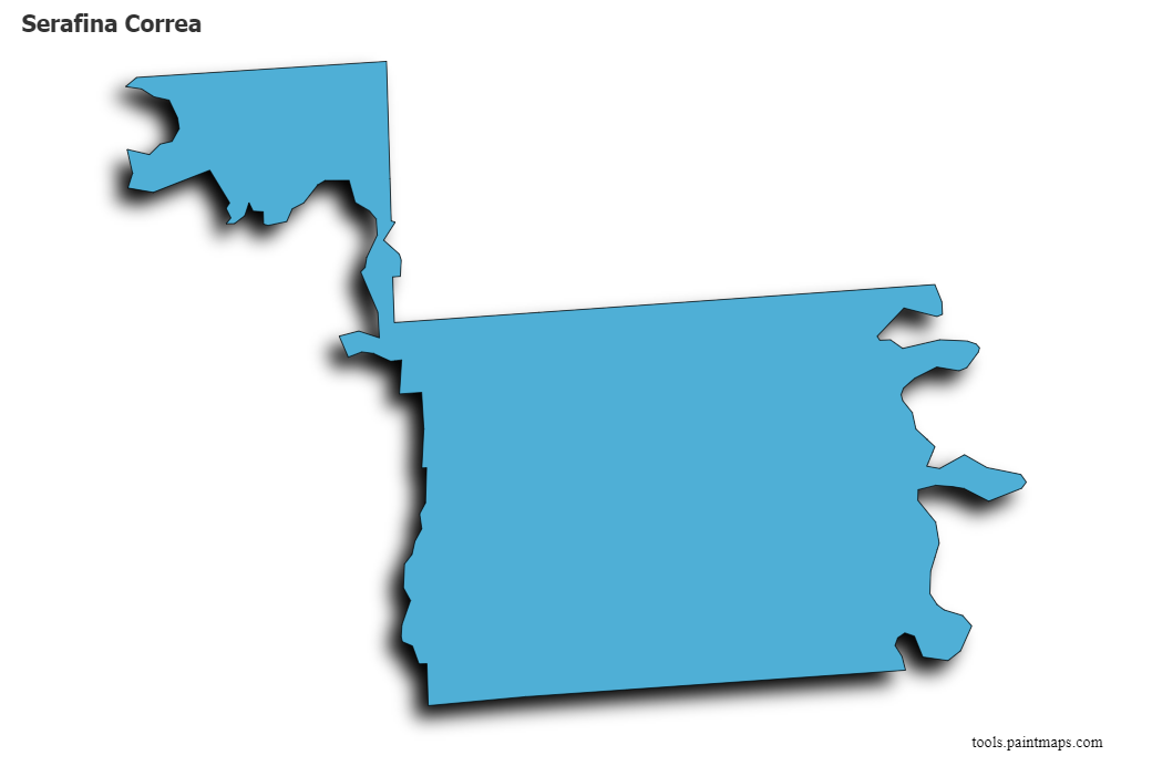 Mapa de Serafina Correa con efecto de sombra 3D