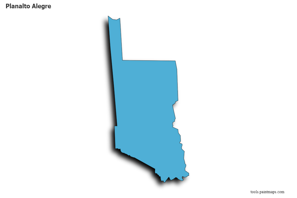 Mapa de Planalto Alegre con efecto de sombra 3D
