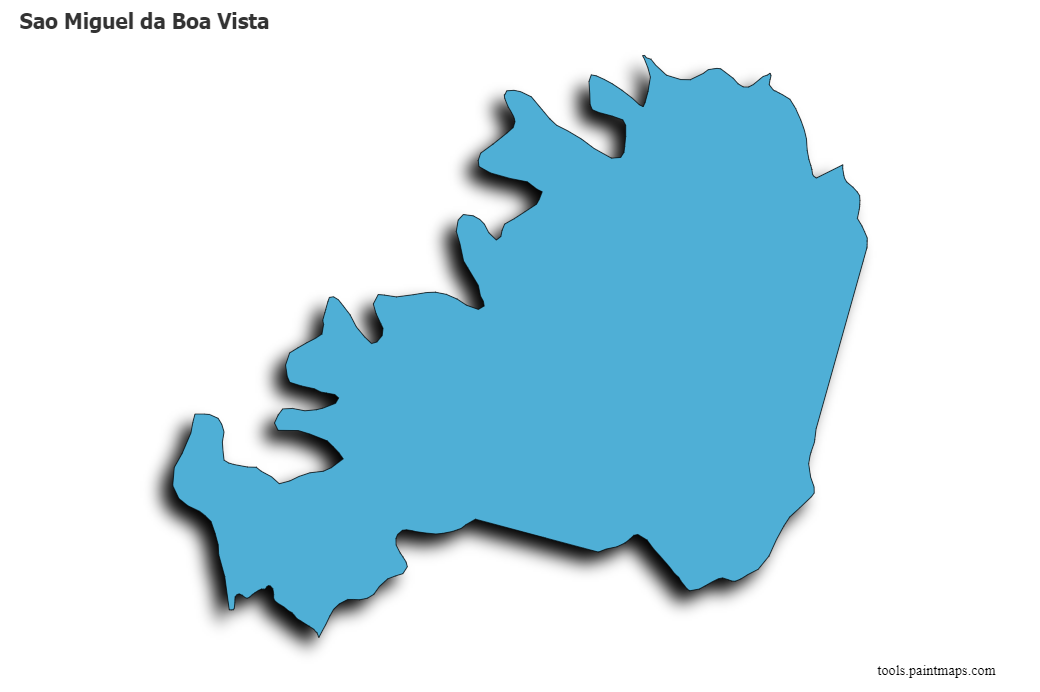 Sao Miguel da Boa Vista map with 3d shadow effect