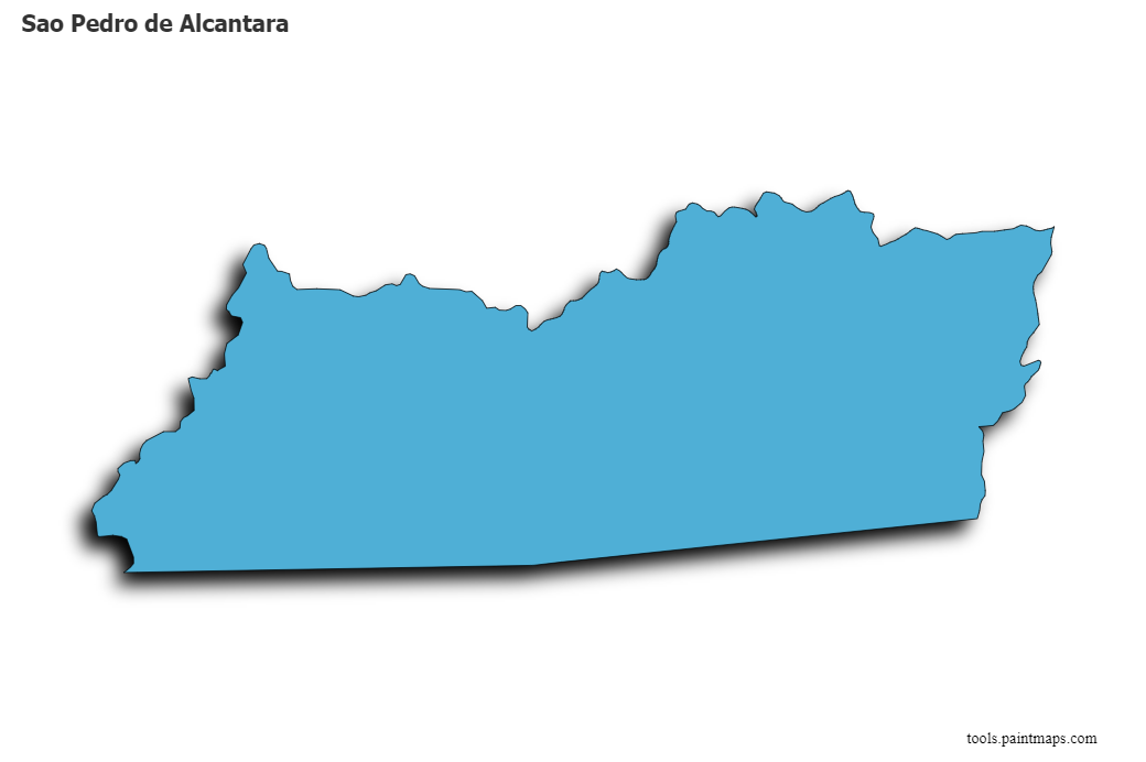 Sao Pedro de Alcantara map with 3d shadow effect