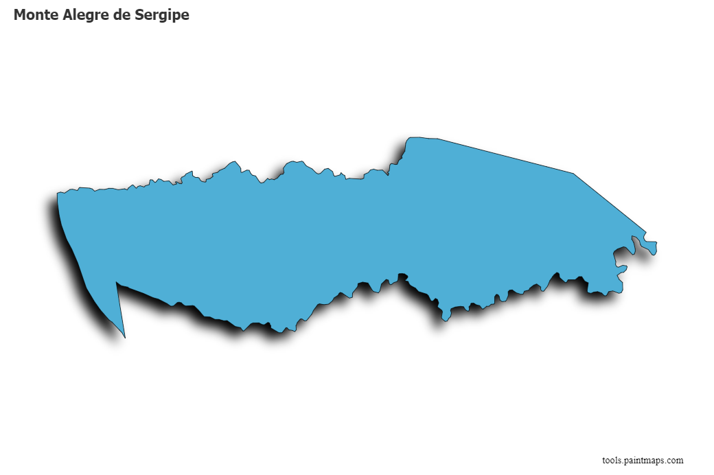 Monte Alegre de Sergipe map with 3d shadow effect