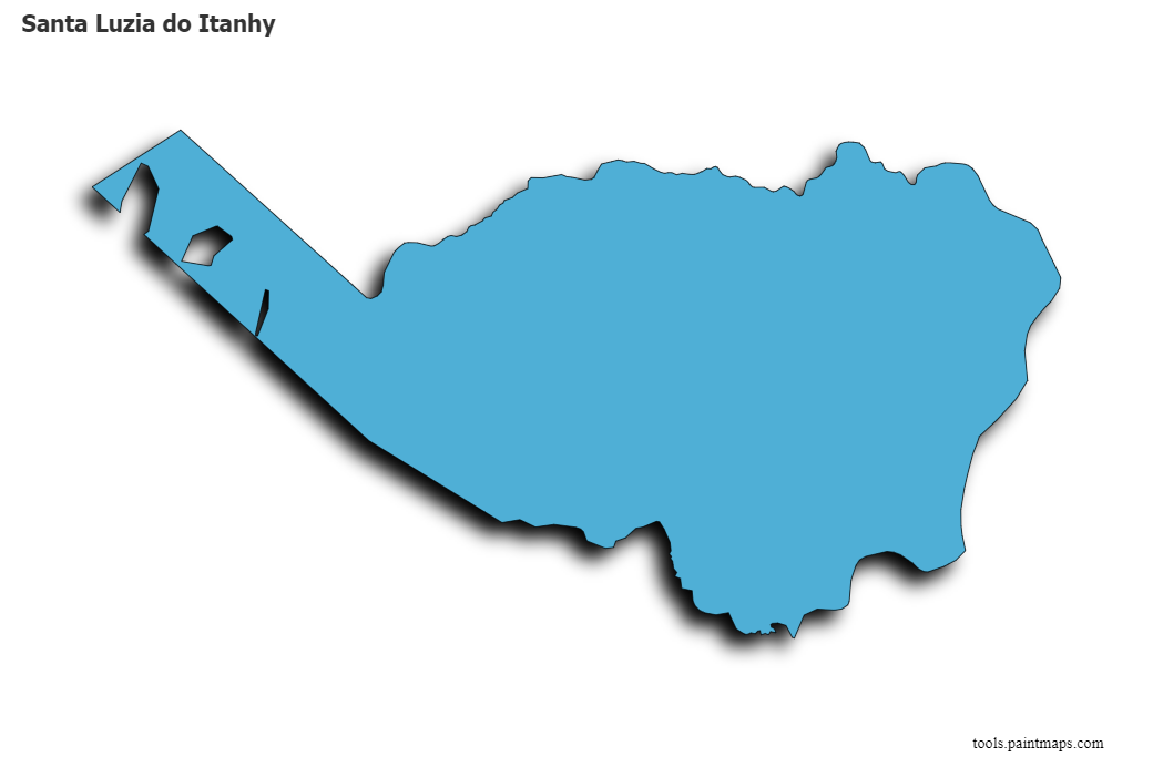 Santa Luzia do Itanhy map with 3d shadow effect