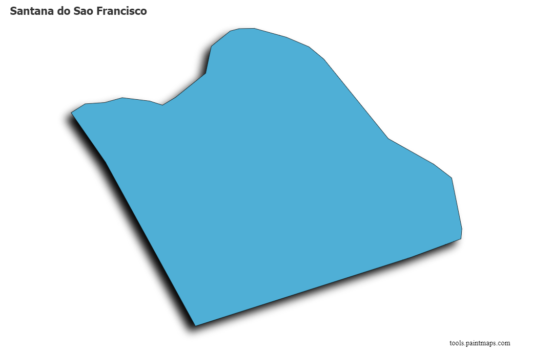 Santana do Sao Francisco map with 3d shadow effect