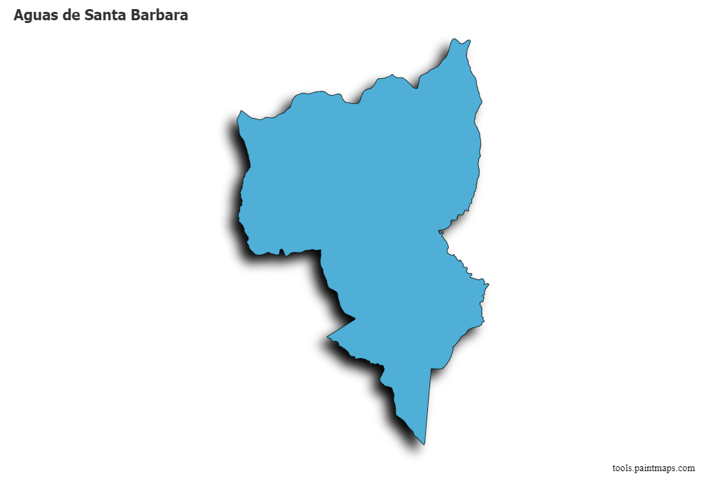 Aguas de Santa Barbara map with 3d shadow effect