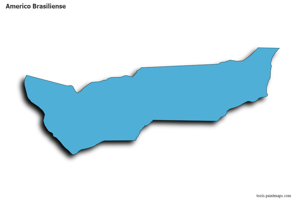 Mapa de Americo Brasiliense con efecto de sombra 3D