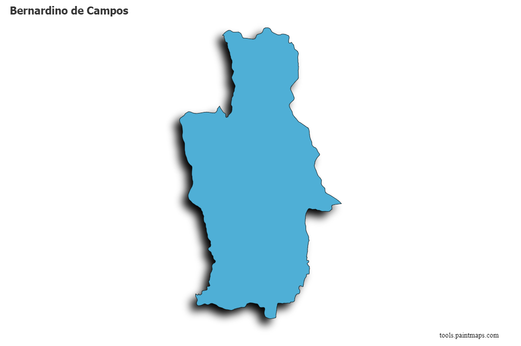 Bernardino de Campos map with 3d shadow effect