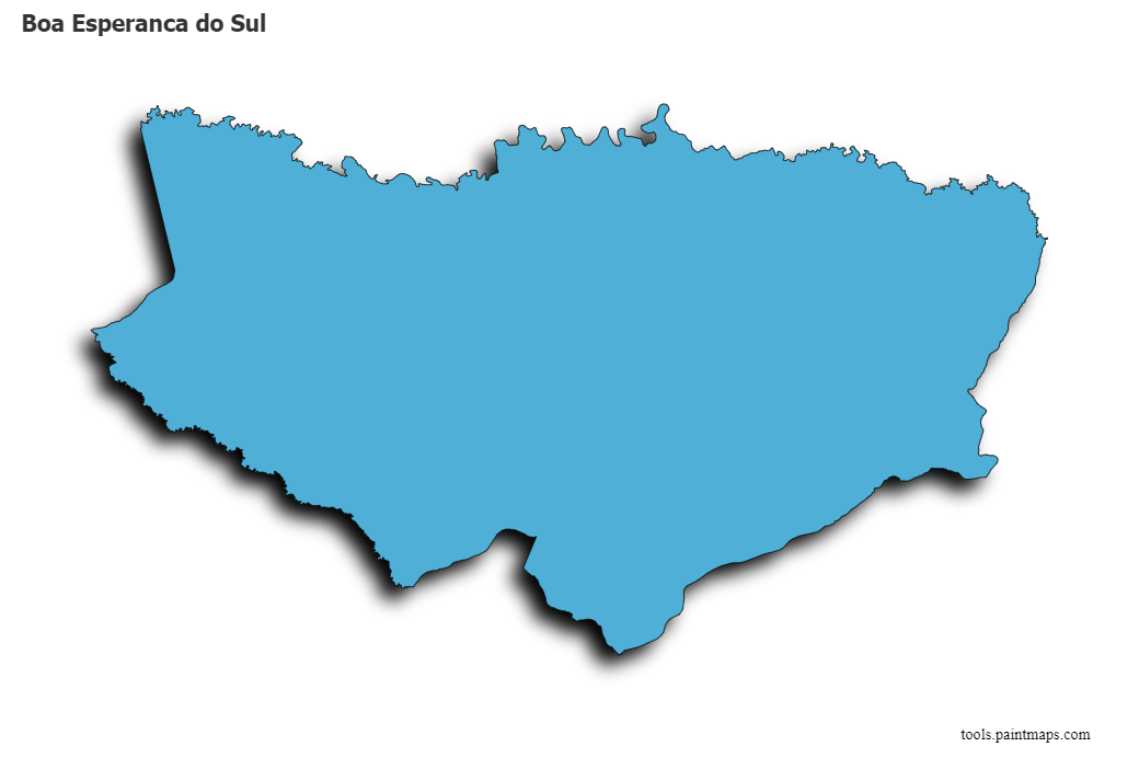 Mapa de Boa Esperanca do Sul con efecto de sombra 3D