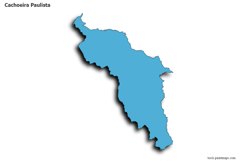 3D gölge efektli Cachoeira Paulista haritası