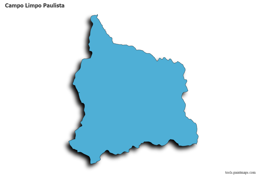 Mapa de Campo Limpo Paulista con efecto de sombra 3D