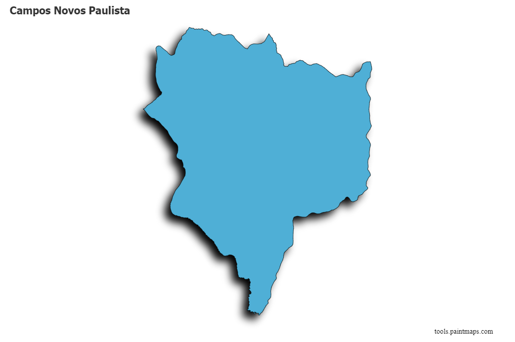 Mapa de Campos Novos Paulista con efecto de sombra 3D