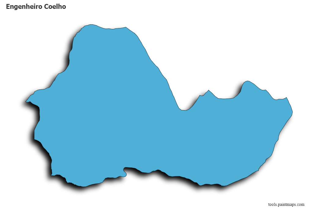 Mapa de Engenheiro Coelho con efecto de sombra 3D