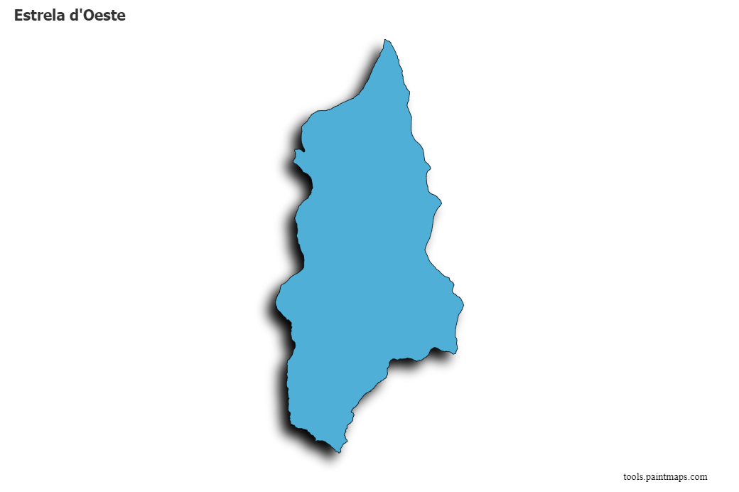 Mapa de Estrela d'Oeste con efecto de sombra 3D