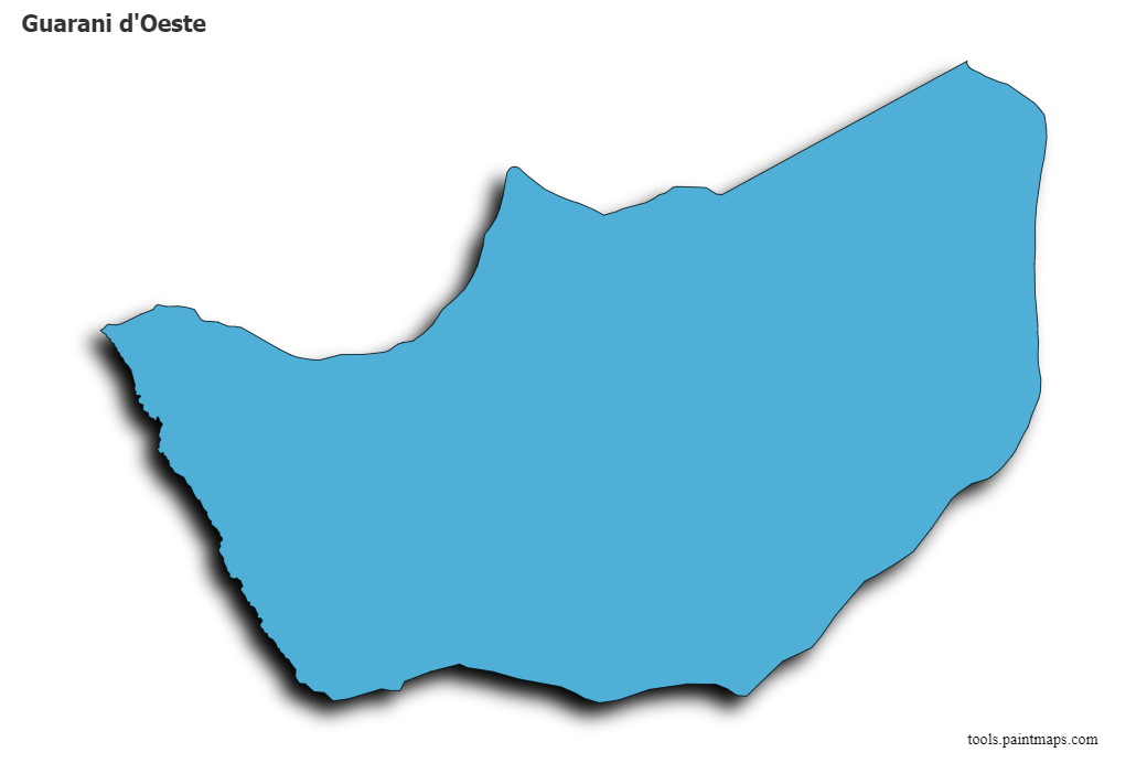 Guarani d'Oeste map with 3d shadow effect