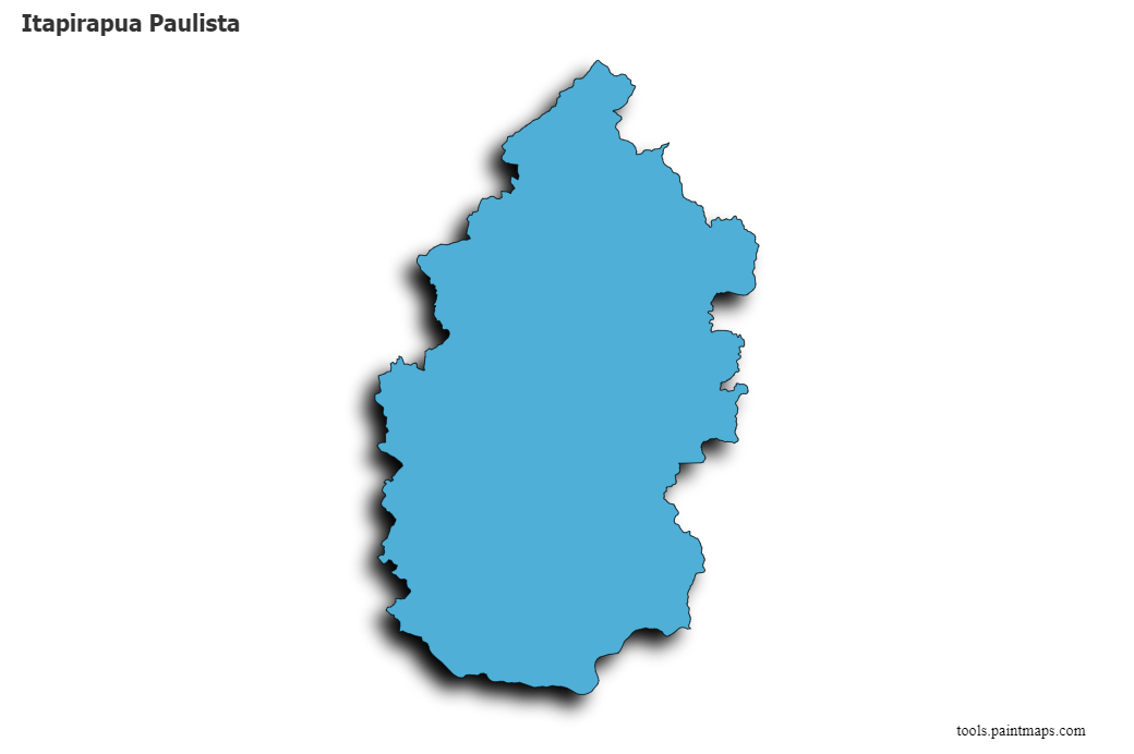 Itapirapua Paulista map with 3d shadow effect