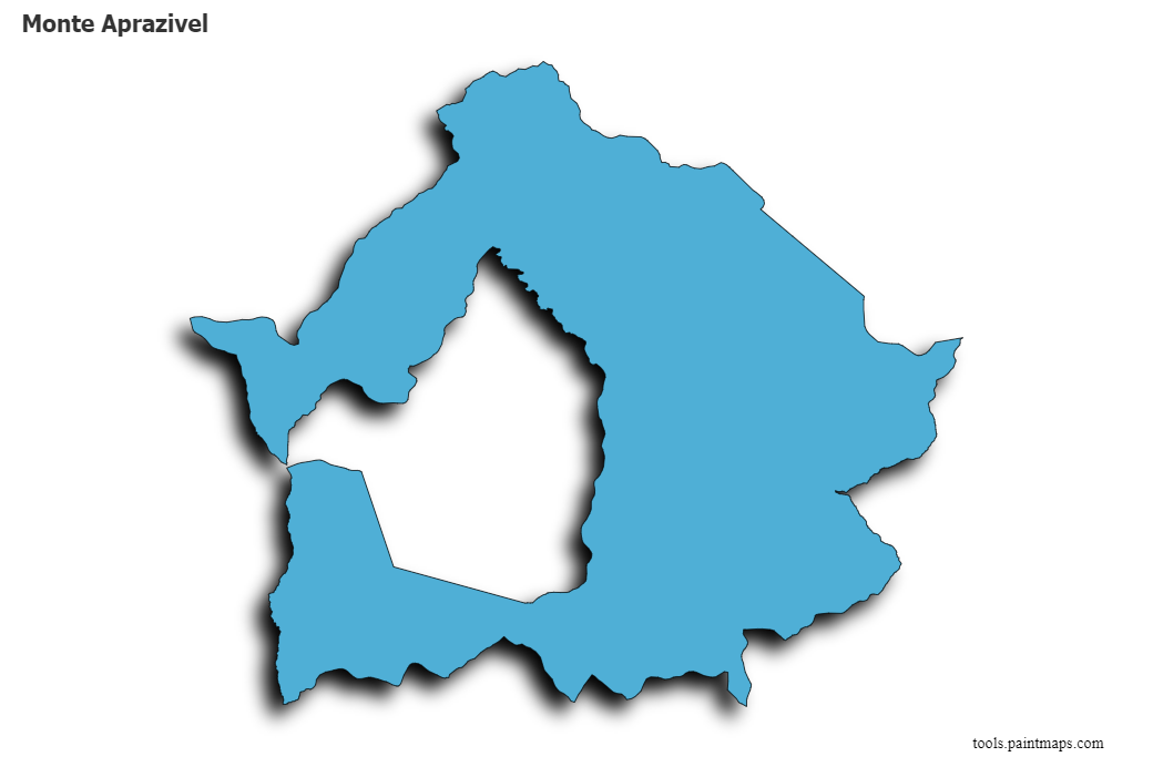 Mapa de Monte Aprazivel con efecto de sombra 3D