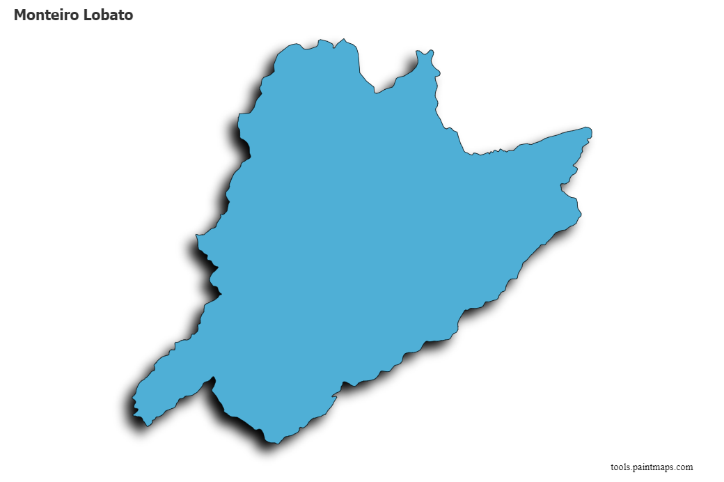 Mapa de Monteiro Lobato con efecto de sombra 3D